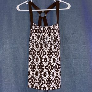 Brown and white fancy tank top